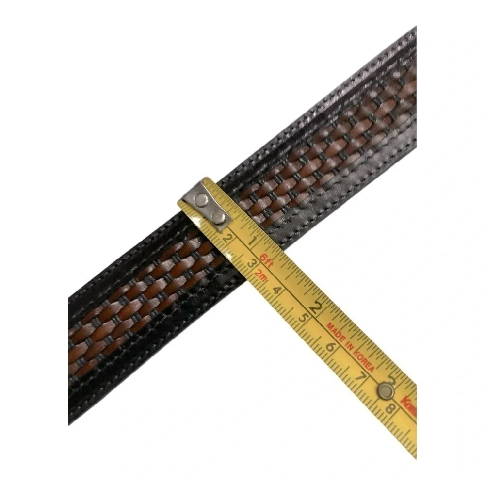 Johnston & Murphy Aniline Kipskin Shoulders Brown Leather Belt 5 Holes Size 34